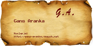Gans Aranka névjegykártya